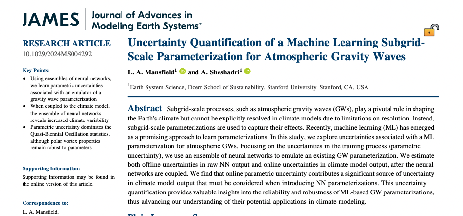 image from Uncertainty Quantification of a Machine Learning Subgrid-Scale Parameterization for Atmospheric Gravity Waves