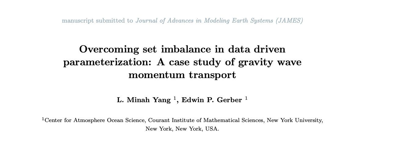 image from Overcoming set imbalance in data driven parameterization: A case study of gravity wave momentum transport