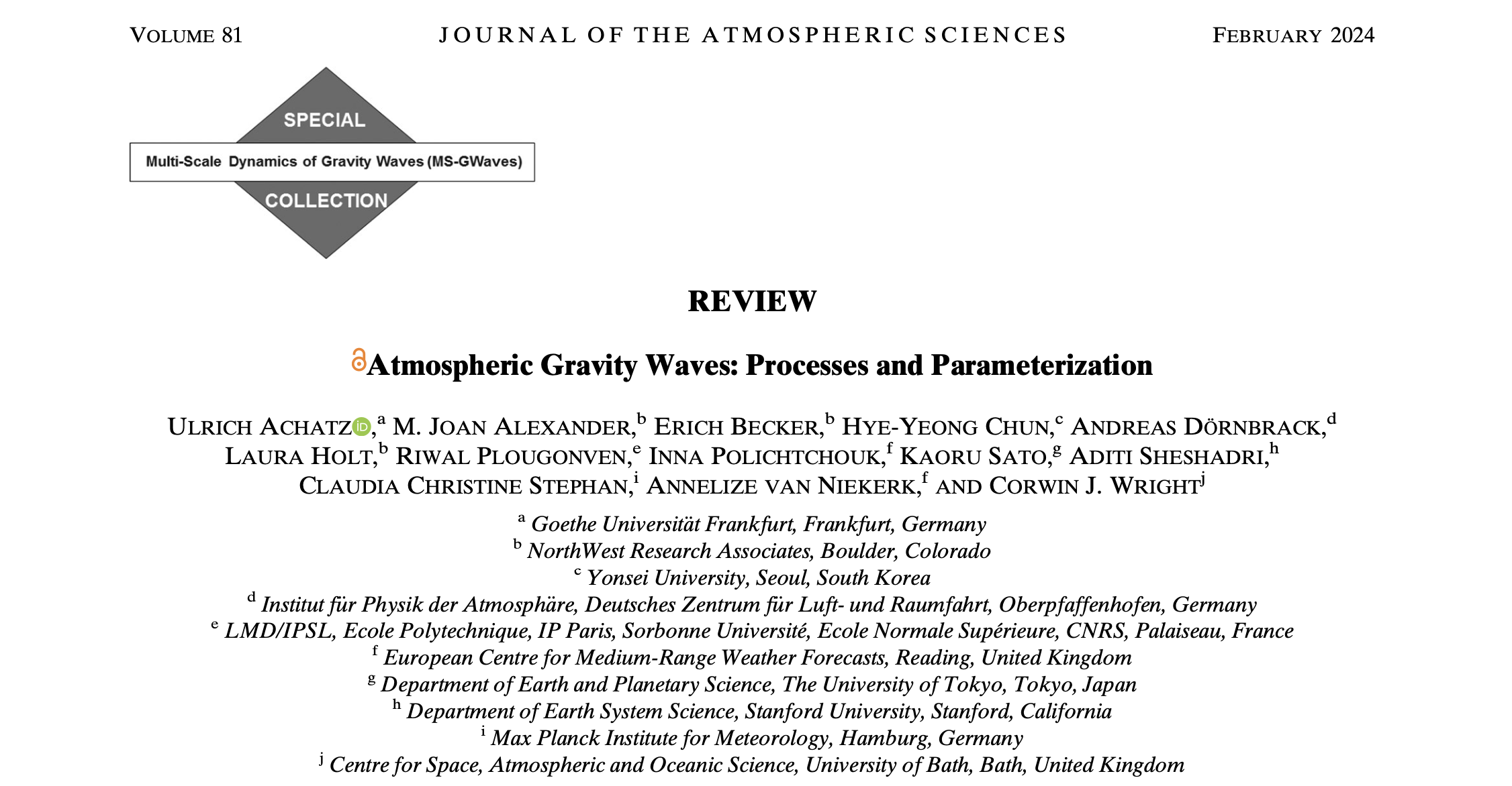 image from Atmospheric Gravity Waves: Processes and Parameterization