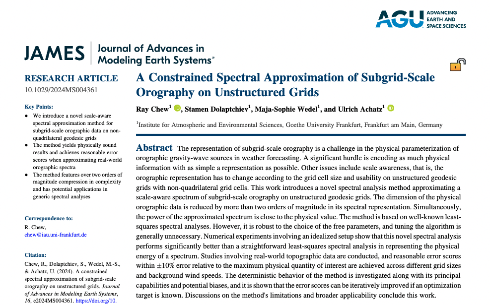 image from A Constrained Spectral Approximation of Subgrid-Scale Orography on Unstructured Grids