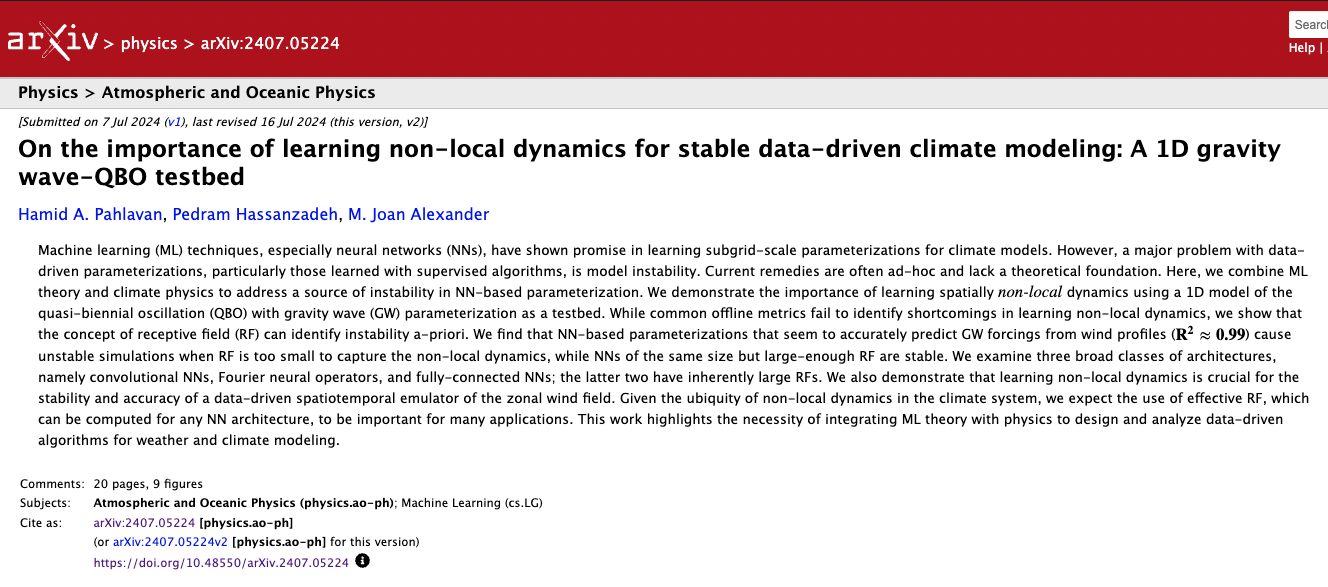 image from On the importance of learning non-local dynamics for stable data-driven climate modeling: A 1D gravity wave-QBO testbed