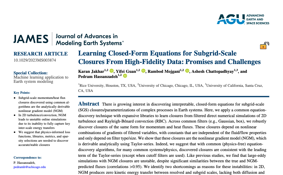 image from Learning Closed-Form Equations for Subgrid-Scale Closures From High-Fidelity Data: Promises and Challenges