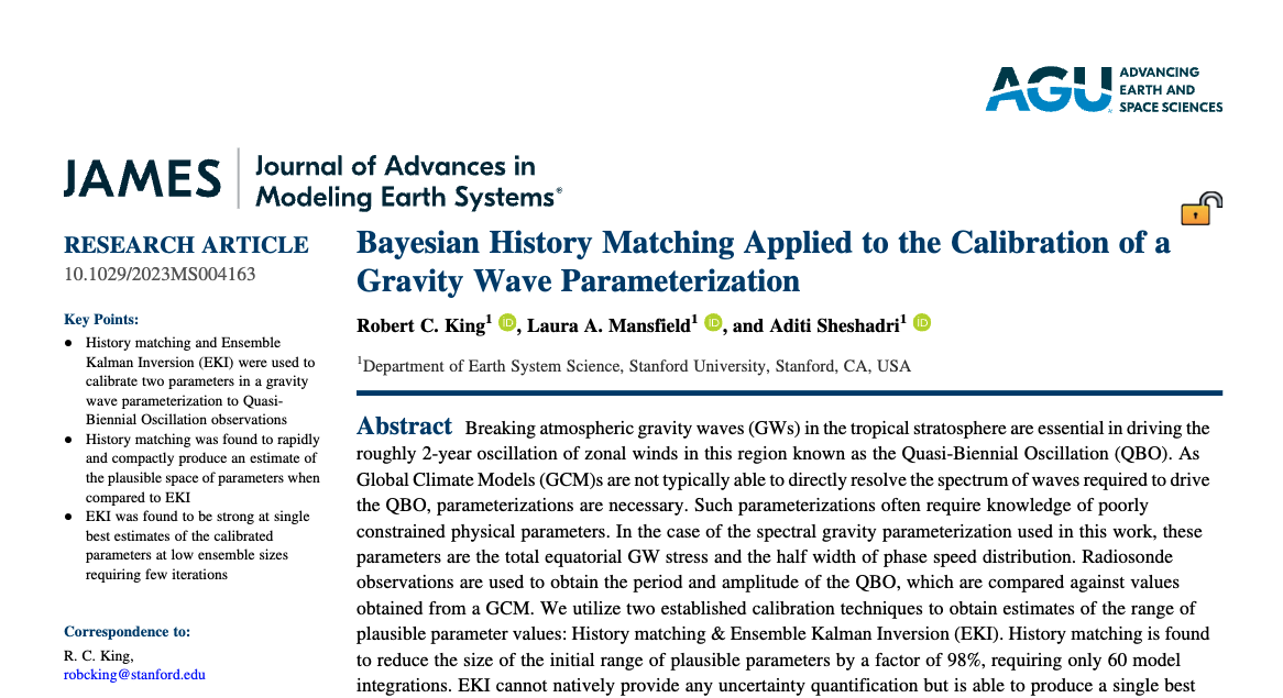 image from Bayesian History Matching Applied to the Calibration of a Gravity Wave Parameterization